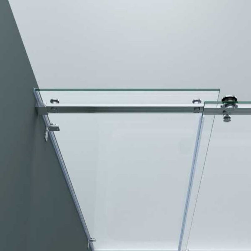 Cabina EGO-17-2, perete fix si usa Glisanta, sticla securizata 8 mm, fara profile metalice, dimensiuni la alegere