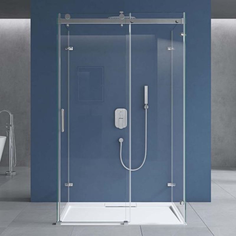 Cabina de dus, 3 laturi, Usa Glisanta, Sticla 8 mm, Tratament Nano, Dimensiuni la alegere, EGO-17-2U