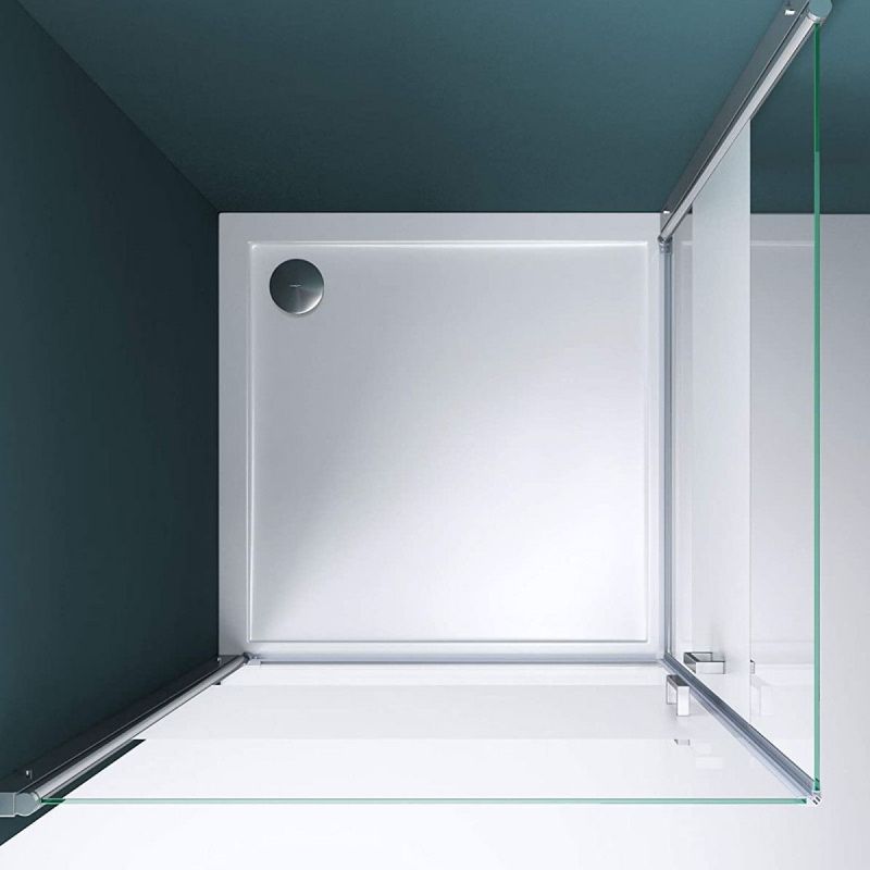 Cabina EGO-24, sticla securizata 6mm , Sablata Partial, 85x85 cm, 2 usi Batante, Deschidere 180°