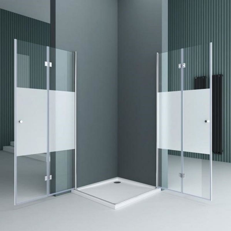 Cabina EGO-26, Usi Pliabile, sticla securizata 6mm, Sablata Partial, Dimensiuni la alegere