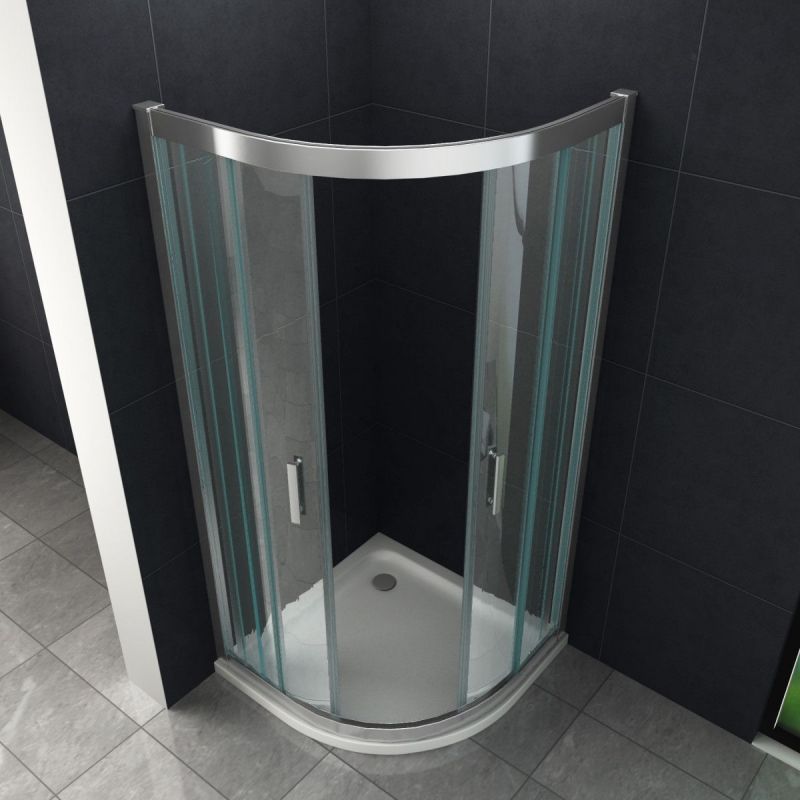 Cabina Ego-Mathis, usi glisante, crom, sticla 6 mm, 90-90 x 195 cm, cu sau fara cadita, Nano Easy Clean