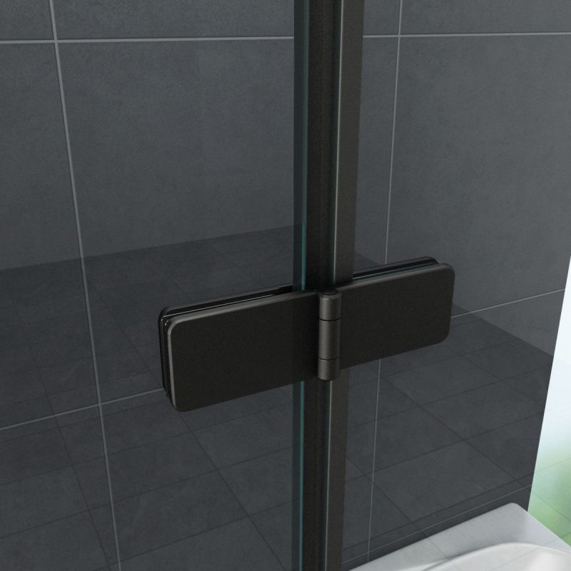 Cabina Ego-Nemo, 2 usi batante, negru mat, sticla 8 mm, 80x80x195 cm, tratament Nano Easy Clean