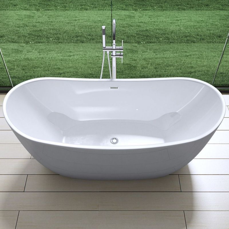 Cada de baie, Alb Lucios, acril termoactiv, freestanding, 180x80 cm, EGO 502