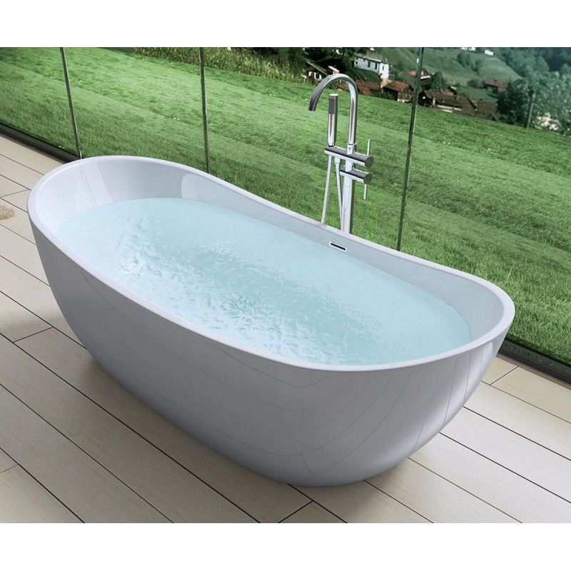 Cada de baie, Alb Lucios, acril termoactiv, freestanding, 180x80 cm, EGO 502