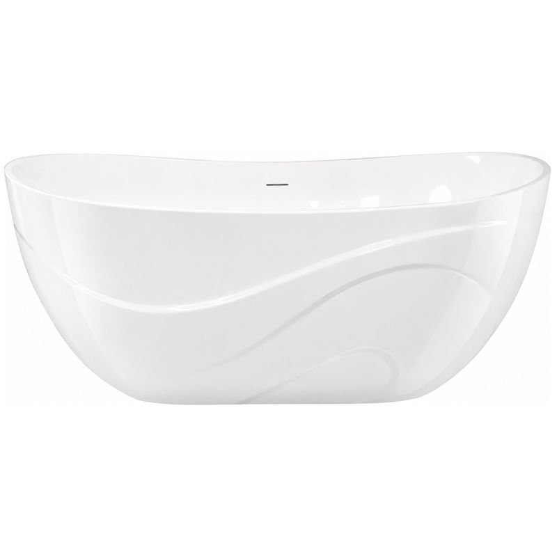 Cada de baie, compozit mineral, ventil inclus alb, freestanding, Alb Lucios,170x78 cm, Calista
