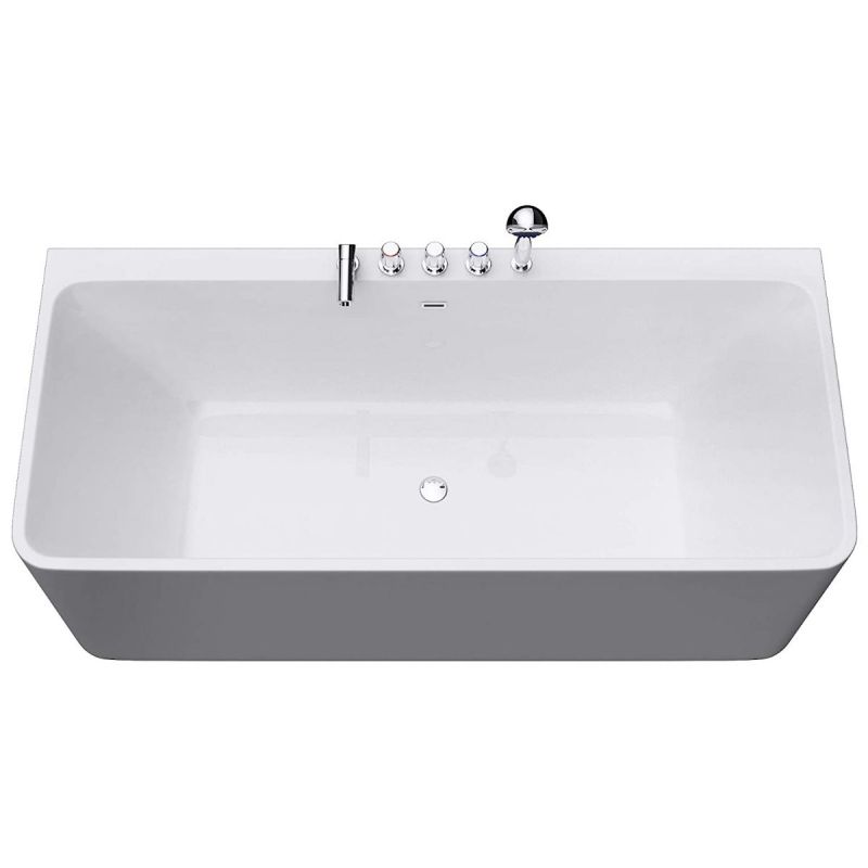 Cada de baie EGO 601S, freestanding, 170 sau 180 x 80 cm, baterie integrata cu finisaj crom, acril sanitar termoactiv, alb