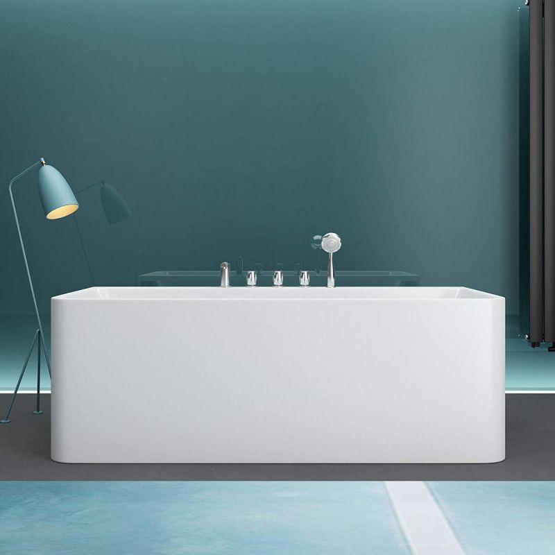 Cada de baie EGO 601S, freestanding, 170 sau 180 x 80 cm, baterie integrata cu finisaj crom, acril sanitar termoactiv, alb