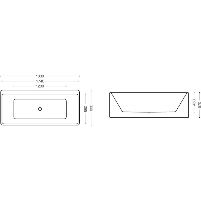 Cada de baie EGO 601S, freestanding, 170 sau 180 x 80 cm, baterie integrata cu finisaj crom, acril sanitar termoactiv, alb