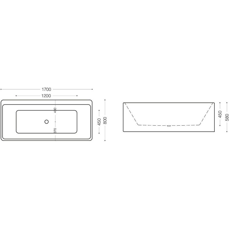 Cada de baie EGO 601S, freestanding, 170 sau 180 x 80 cm, baterie integrata cu finisaj crom, acril sanitar termoactiv, alb