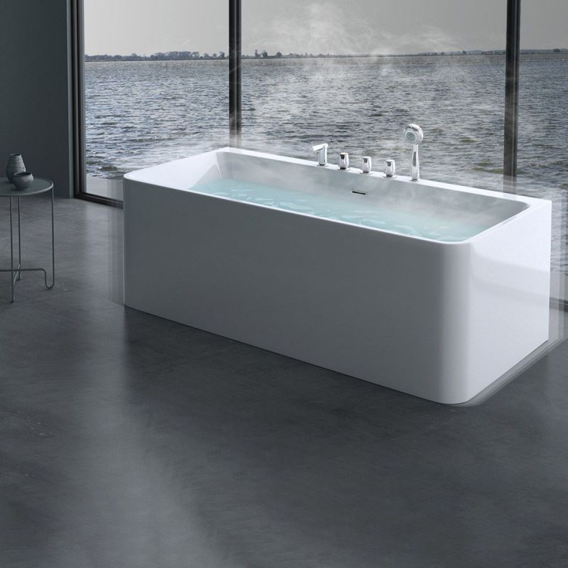 Cada de baie EGO 601S, freestanding, 170 sau 180 x 80 cm, baterie integrata cu finisaj crom, acril sanitar termoactiv, alb