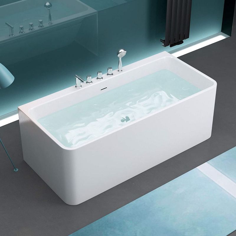 Cada de baie EGO 601S, freestanding, 170 sau 180 x 80 cm, baterie integrata cu finisaj crom, acril sanitar termoactiv, alb
