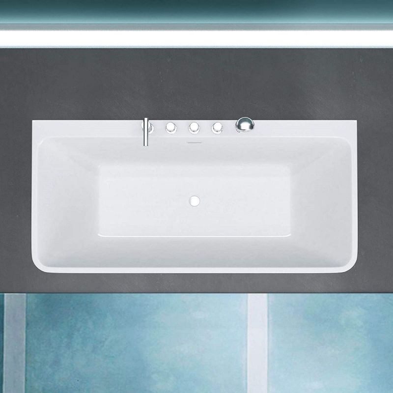 Cada de baie EGO 601S, freestanding, 170 sau 180 x 80 cm, baterie integrata cu finisaj crom, acril sanitar termoactiv, alb