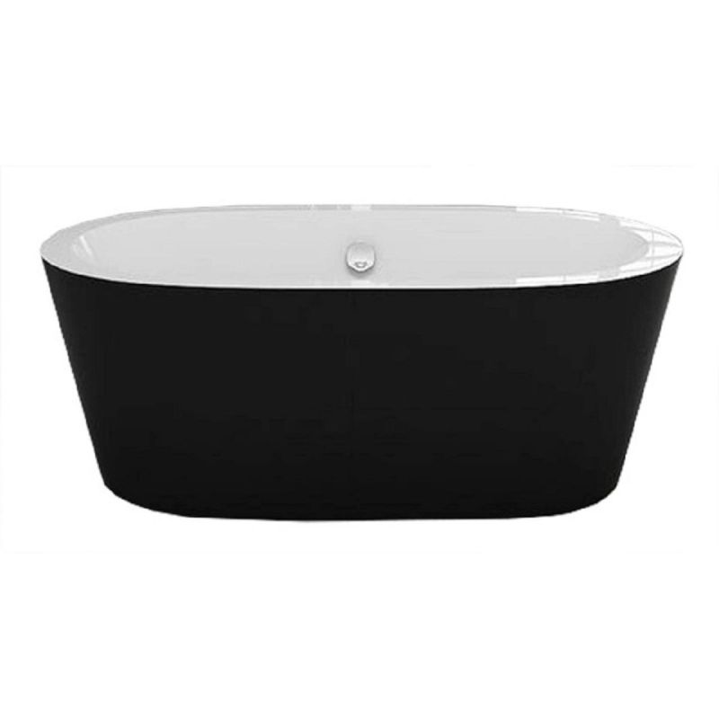 Cada de baie EGO Felix, 170 cm, design modern, freestanding, acril sanitar, negru/alb