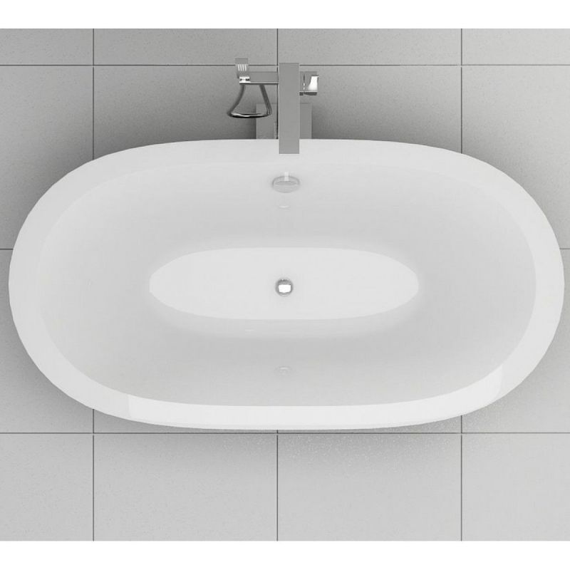 Cada de baie EGO Felix, 170 cm, design modern, freestanding, acril sanitar, negru/alb