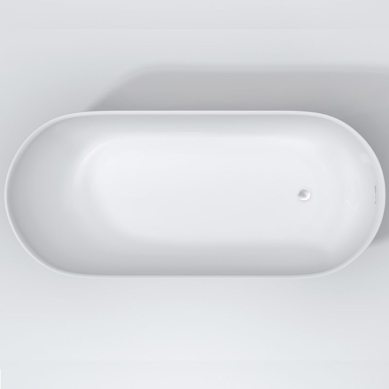 Cada de baie, freestanding, Acril, ventil inclus, Alb Lucios, 170-180 x 75 cm, Liza
