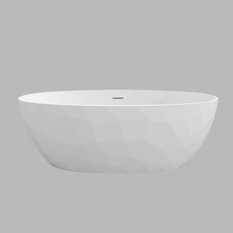 Cada de baie, freestanding, acril, ventil si preaplin crom inclus, Alb lucios exterior Alb Mat interior, 170x80 cm, Valencia
