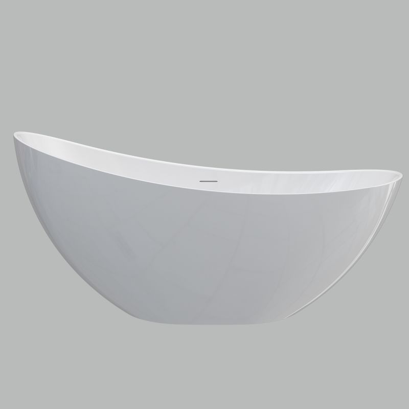Cada de baie, freestanding, acril, ventil si preaplin crom inclus, Alb lucios interior/exterior, 160x80 cm, Cairo