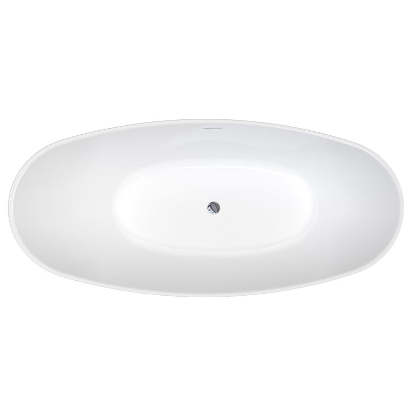 Cada de baie, freestanding, acril, ventil si preaplin crom inclus, Alb lucios interior/exterior, 160x80 cm, Cairo