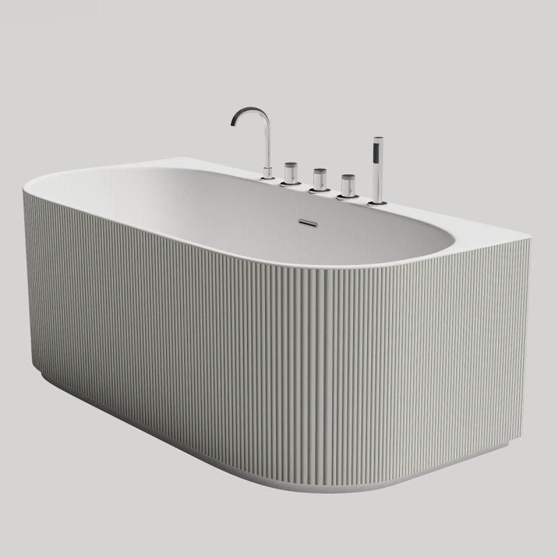 Cada de baie, freestanding, Alb lucios interior/exterior, 170x80 cm, baterie si ventil inclus, Acril, Eden