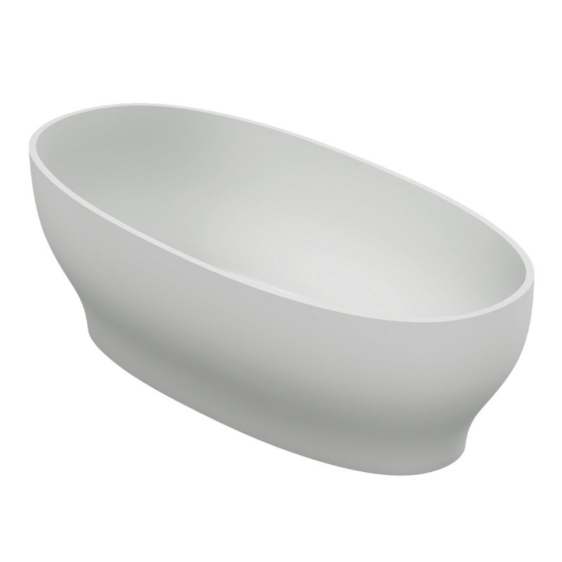 Cada de baie, freestanding, compozit mineral, ventil alb inclus, Alb Lucios, 170x85 cm, Noemi