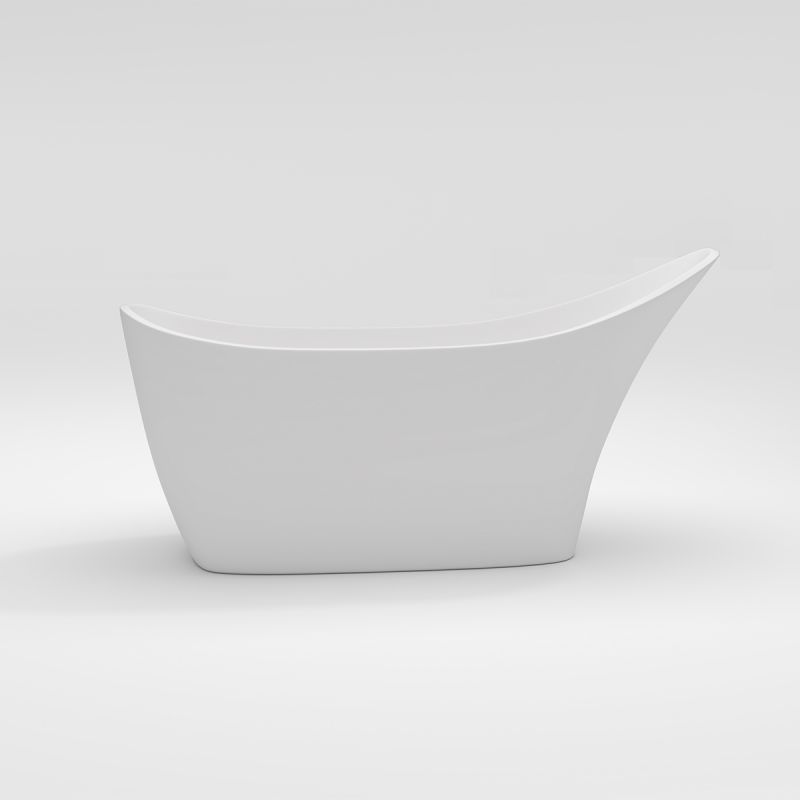 Cada de baie, freestanding, compozit mineral, ventil alb inclus, Alb Lucios, 172x74 cm, Evelin