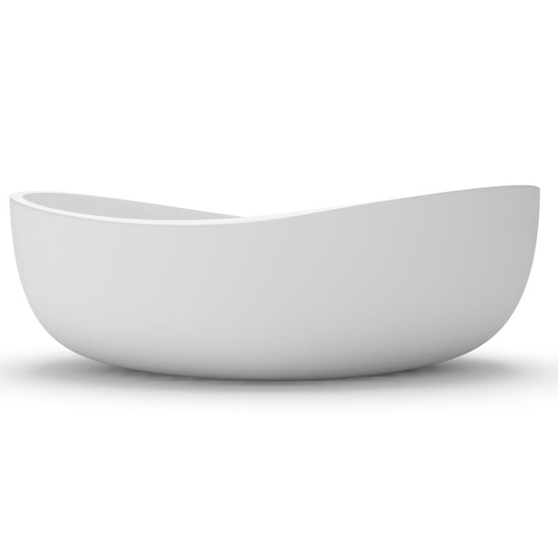Cada de baie, freestanding, compozit mineral,  ventil alb inclus, Alb Lucios, 180x109 cm, Lirio