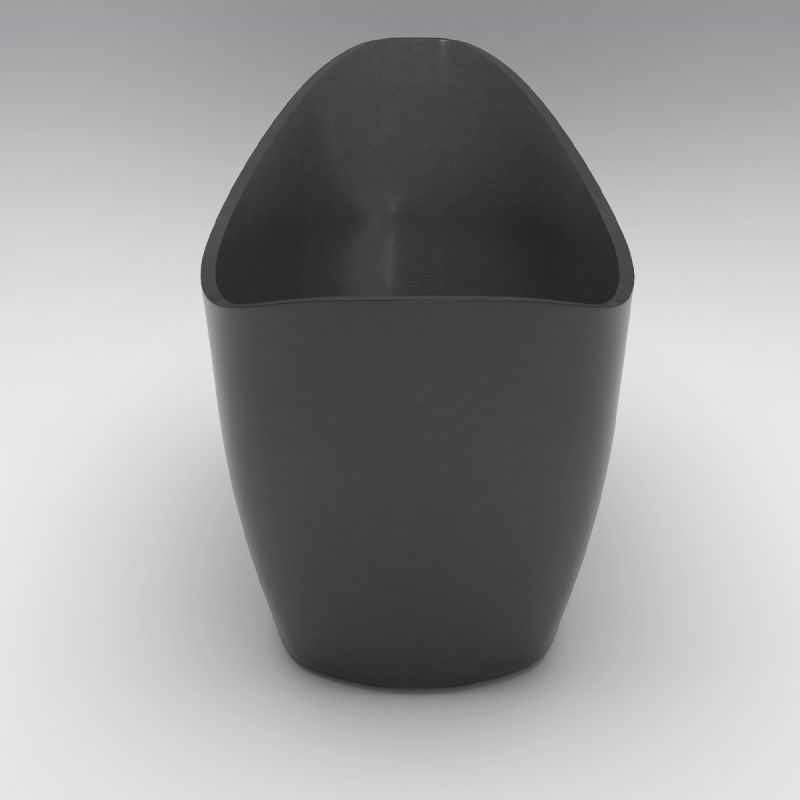 Cada de baie, freestanding, compozit mineral, ventil negru inclus, Negru Mat, 172x74 cm, Evelin