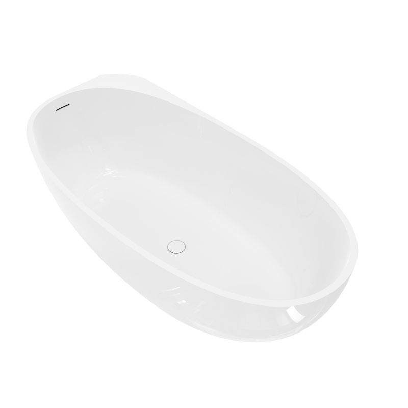 Cada de baie, freestanding cu montare pe colt,  compozit mineral, ventil alb inclus,Alb Lucios, 160x78 cm, Fifi