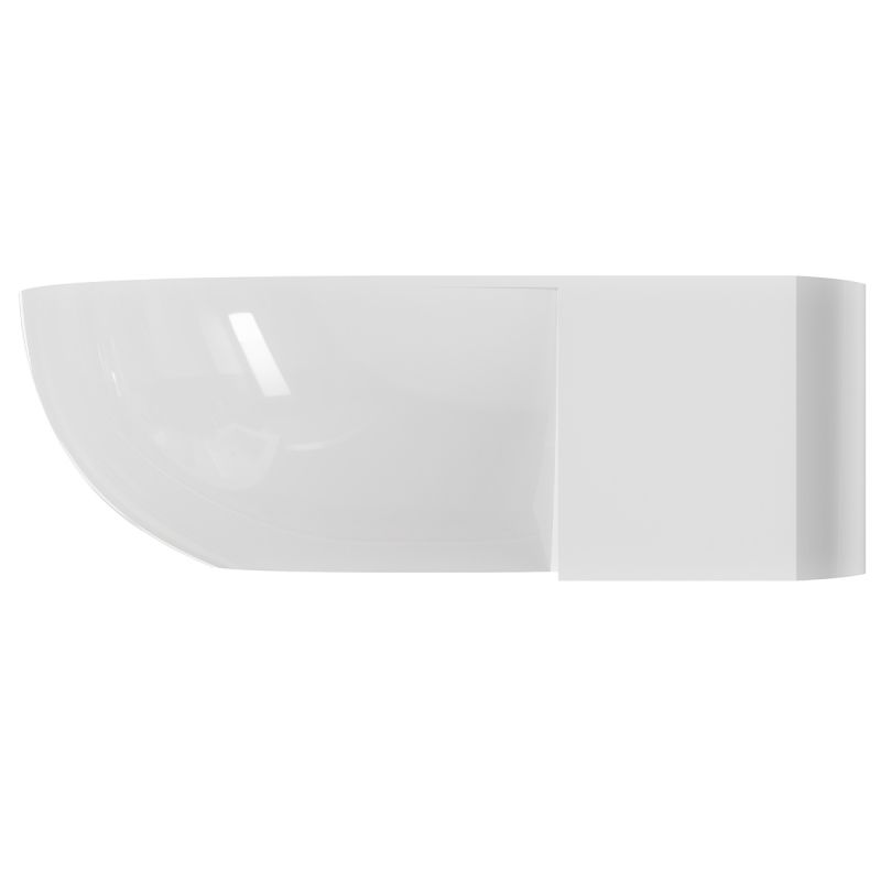 Cada de baie, freestanding cu montare pe colt,  compozit mineral, ventil alb inclus,Alb Lucios, 160x78 cm, Fifi