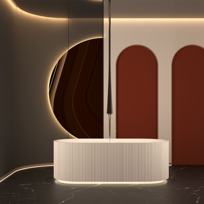 Cada de baie, freestanding, Iluminare Led , senzor miscare,  Acril, ventil  inclus, Alb Lucios, 170x80 cm, Eliza