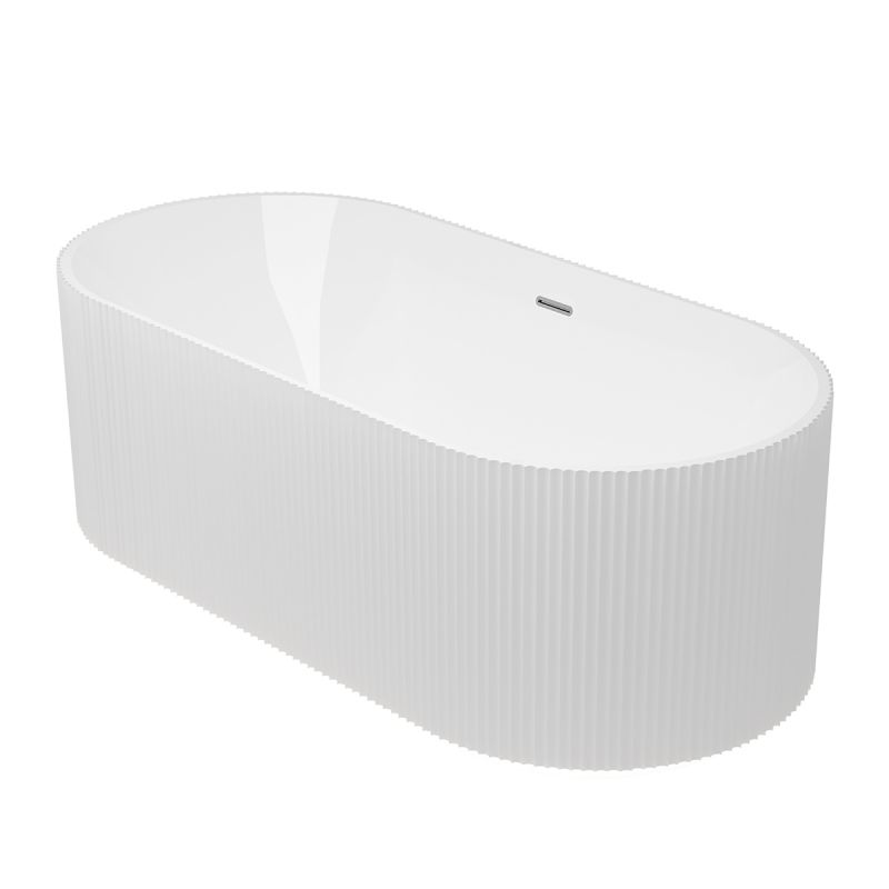 Cada de baie, freestanding, Iluminare Led , senzor miscare,  Acril, ventil  inclus, Alb Lucios, 170x80 cm, Eliza