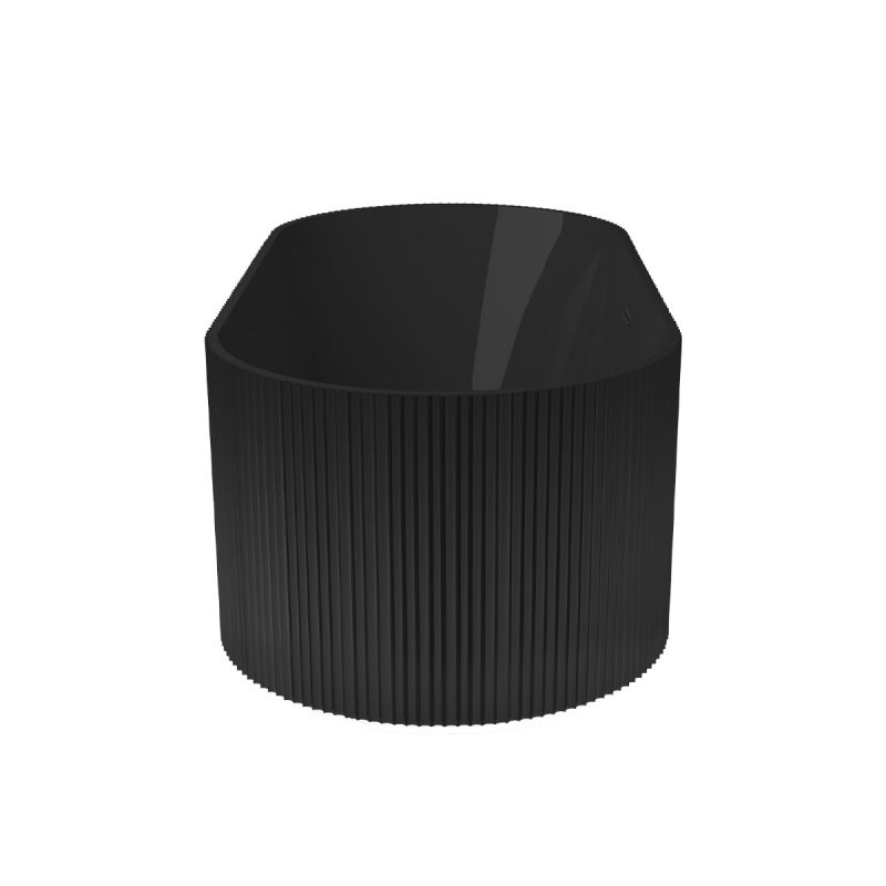 Cada de baie, freestanding, Iluminare Led, senzor miscare,  Acril, ventil  inclus, Negru Lucios, 170x80 cm, Eliza
