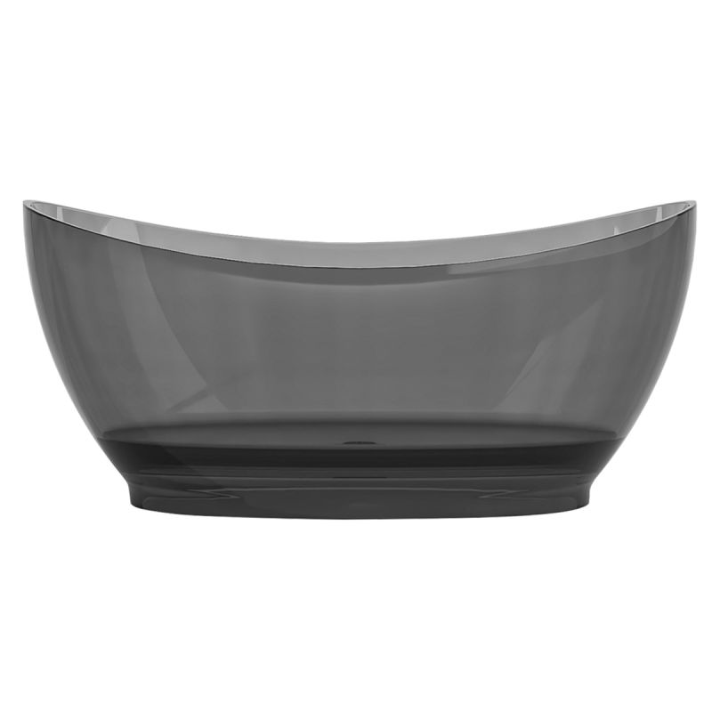 Cada de baie, freestanding, Rasina, ventil crom inclus, culoarea Gri Fumuriu, transparent, 170x80 cm, Selora