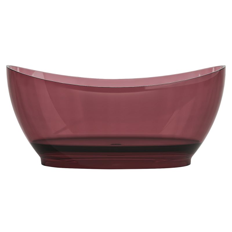 Cada de baie, freestanding, Rasina, ventil crom inclus, culoarea Rosu Visiniu, transparent, 170x80 cm, Selora