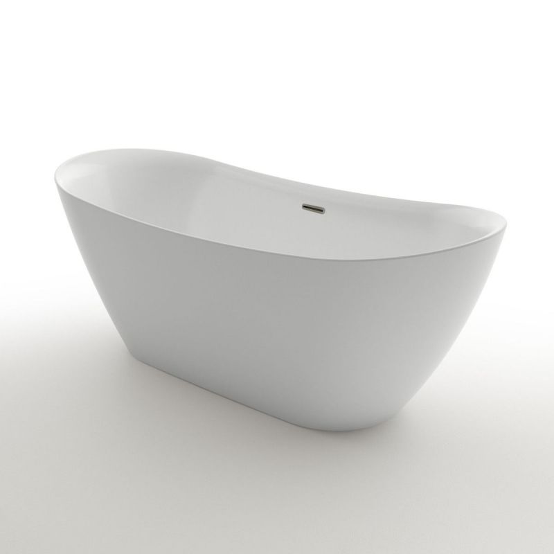Cada de baie Kevin, Acril sanitar, alb lucios, 150, 160, 170 cm, izolare termica, freestanding