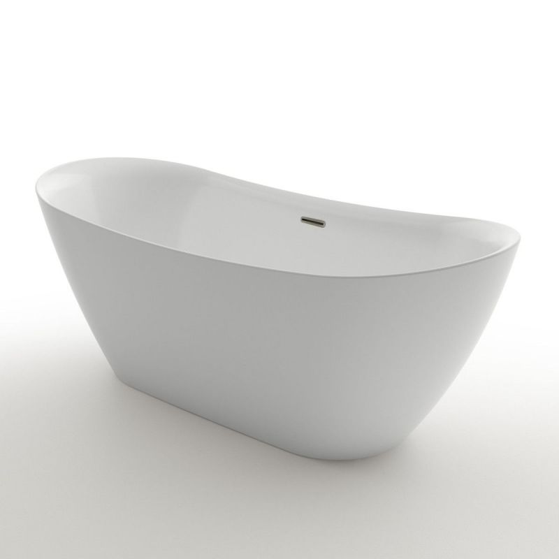 Cada de baie Kevin, Acril sanitar, alb lucios, 150, 160, 170 cm, izolare termica, freestanding