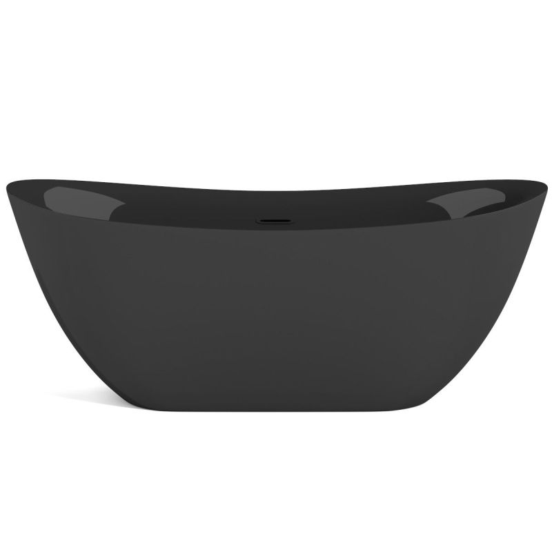 Cada de baie Kevin, Acril sanitar, Negru Lucios interior si exterior, 170 cm, izolare termica, freestanding