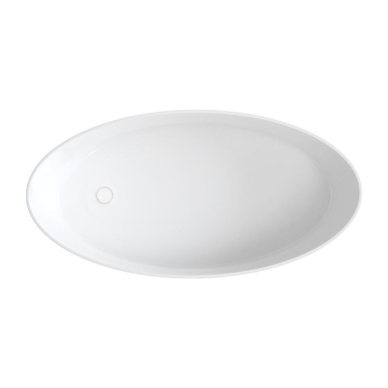Cada de baie OMNIRES SIENA, Compozit Roca Dolomit, Gri Alb, lucios, 164x81 cm, izolare termica, freestanding
