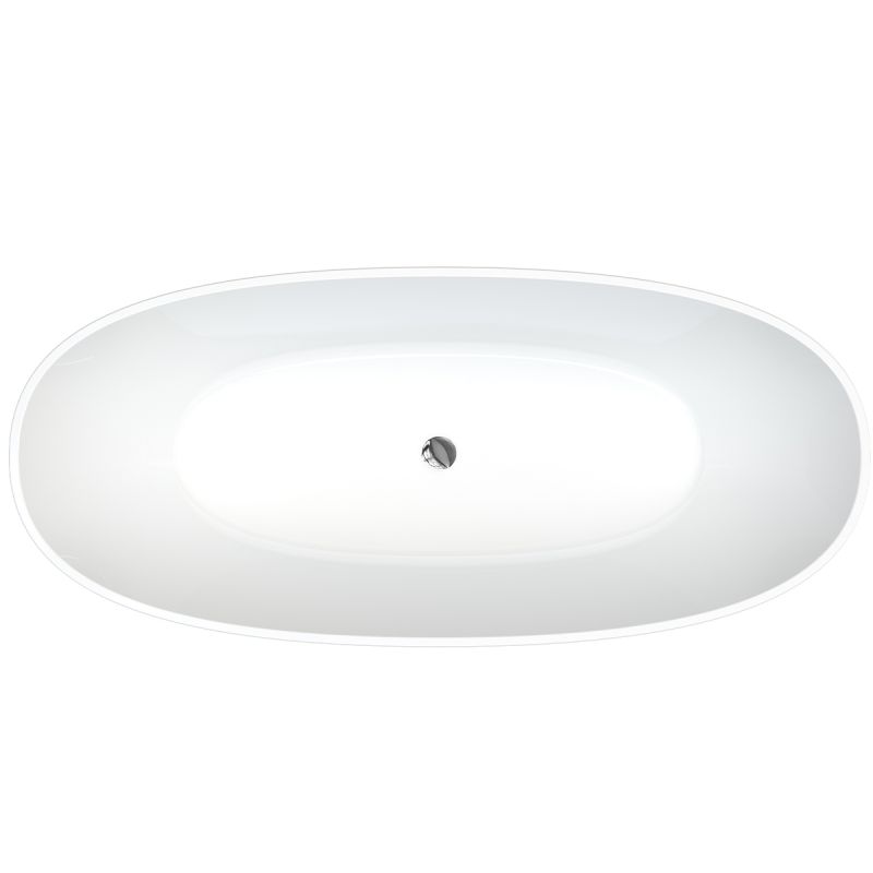 Cada de baie Zinon, Acril sanitar, Alb Lucios Interior, Negru Lucios Exterior, 160 sau 170 cm, izolare termica, freestanding