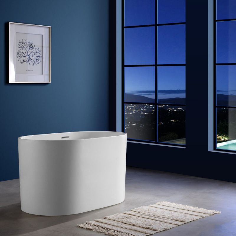 Cada tip japonez, Acril sanitar, Alb Lucios, 130x70 cm, Izolare termica, Freestanding, Tokyo
