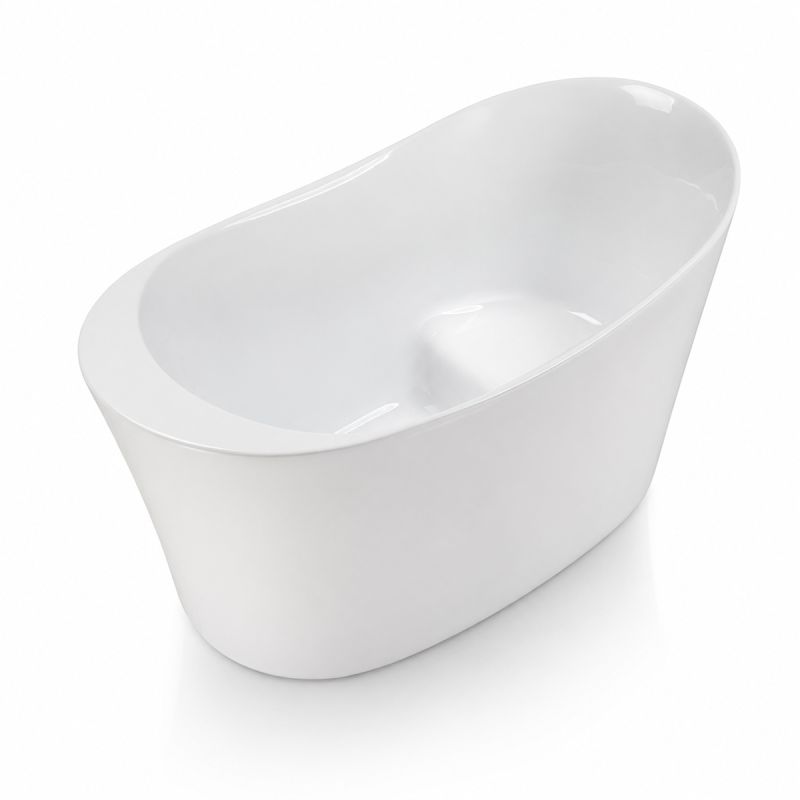 Cada tip japonez, freestanding, Acril, ventil crom inclus, culoarea Alb Lucios, 120x80 cm, Nubia