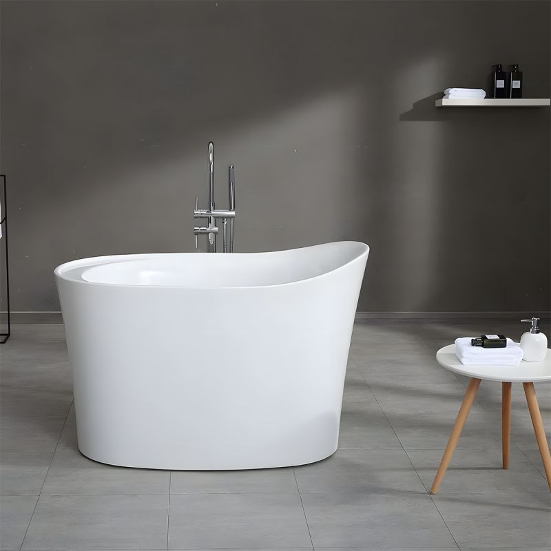 Cada tip japonez, freestanding, Acril, ventil crom inclus, culoarea Alb Lucios, 120x80 cm, Nubia
