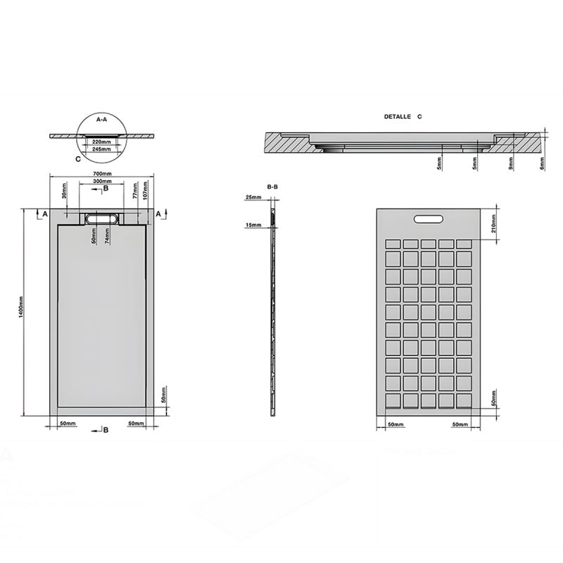 Cadita de dus, Alb Calacatta, finisaj Marble Mat, compozit mineral, dimensiuni 100-160x70-90 cm, decupabila, Antonio