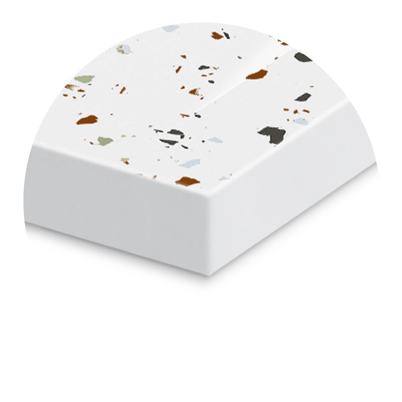 Cadita de dus, Alb, finisaj Terrazzo, compozit mineral, inaltime 2.5 dimensiuni 100-120x80-90 cm, decupabila, Antonio