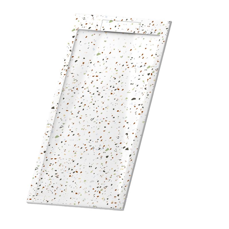 Cadita de dus, Alb, finisaj Terrazzo, compozit mineral, inaltime 2.5 dimensiuni 100-120x80-90 cm, decupabila, Antonio