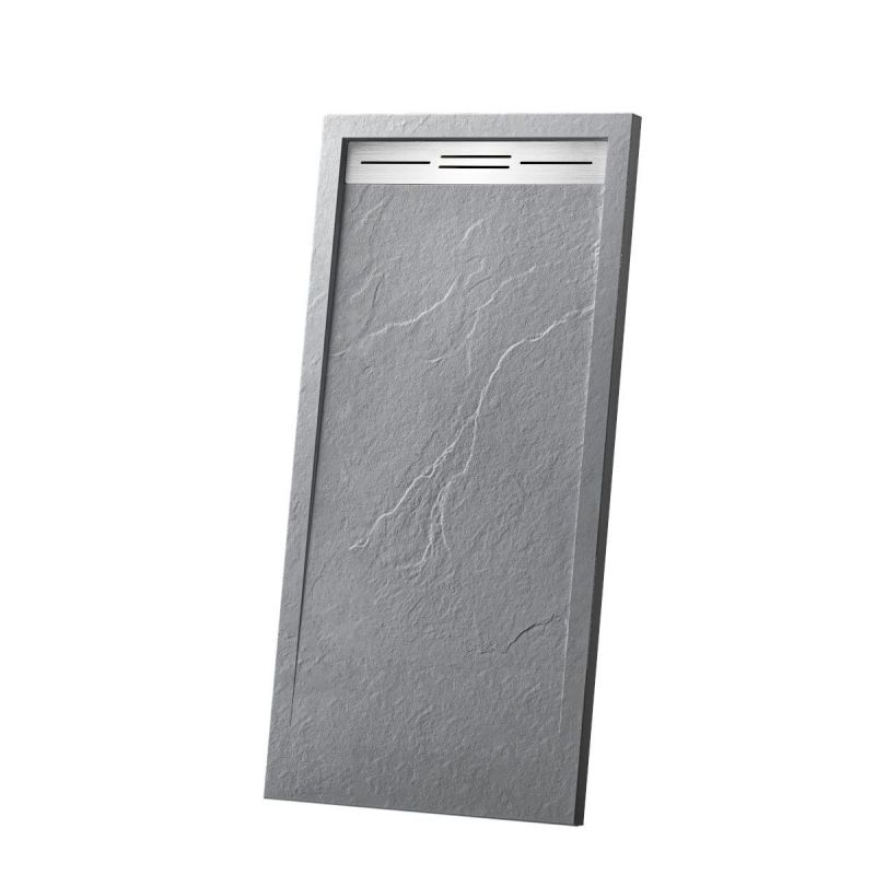 Cadita de dus, compozit mineral, dimensiuni 120x90 cm, inaltime 2.8 cm, decupabila, Gri ciment, Gonzalo