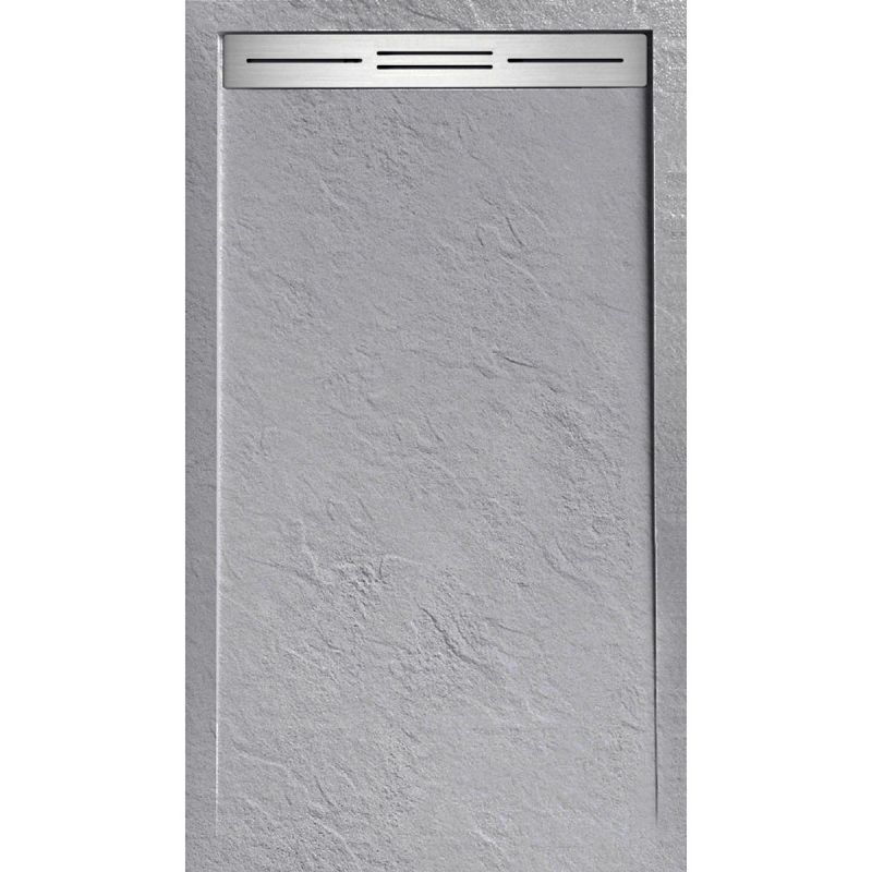 Cadita de dus, compozit mineral, dimensiuni 120x90 cm, inaltime 2.8 cm, decupabila, Gri ciment, Gonzalo