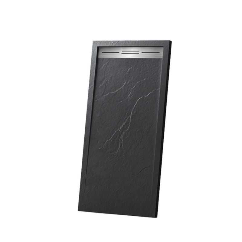 Cadita de dus, compozit mineral, dimensiuni 120x90 cm, inaltime 2.8 cm, decupabila, Negru, Gonzalo