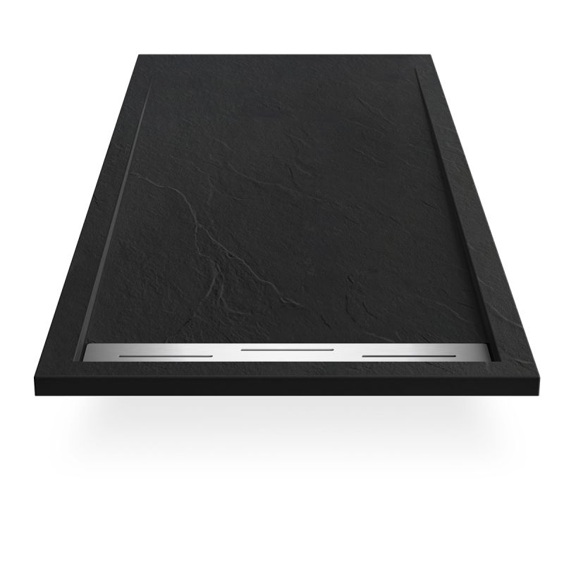 Cadita de dus, compozit mineral, dimensiuni 120x90 cm, inaltime 2.8 cm, decupabila, Negru, Gonzalo