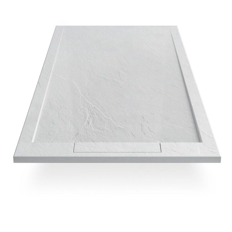 Cadita de dus compozit mineral, dimensiuni 70-90 x 80-160 cm, inaltime 2.5 cm, scugere ascunsa, decupabila, Alb, Antonio